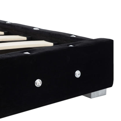 Bed met traagschuim matras fluweel zwart 180x200 cm