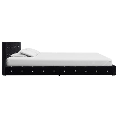 Bed met matras fluweel zwart 180x200 cm