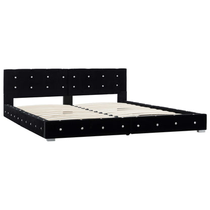 Bed met matras fluweel zwart 180x200 cm