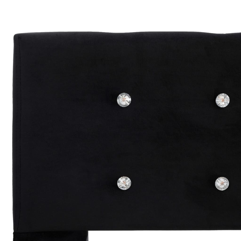 Bed met matras fluweel zwart 180x200 cm