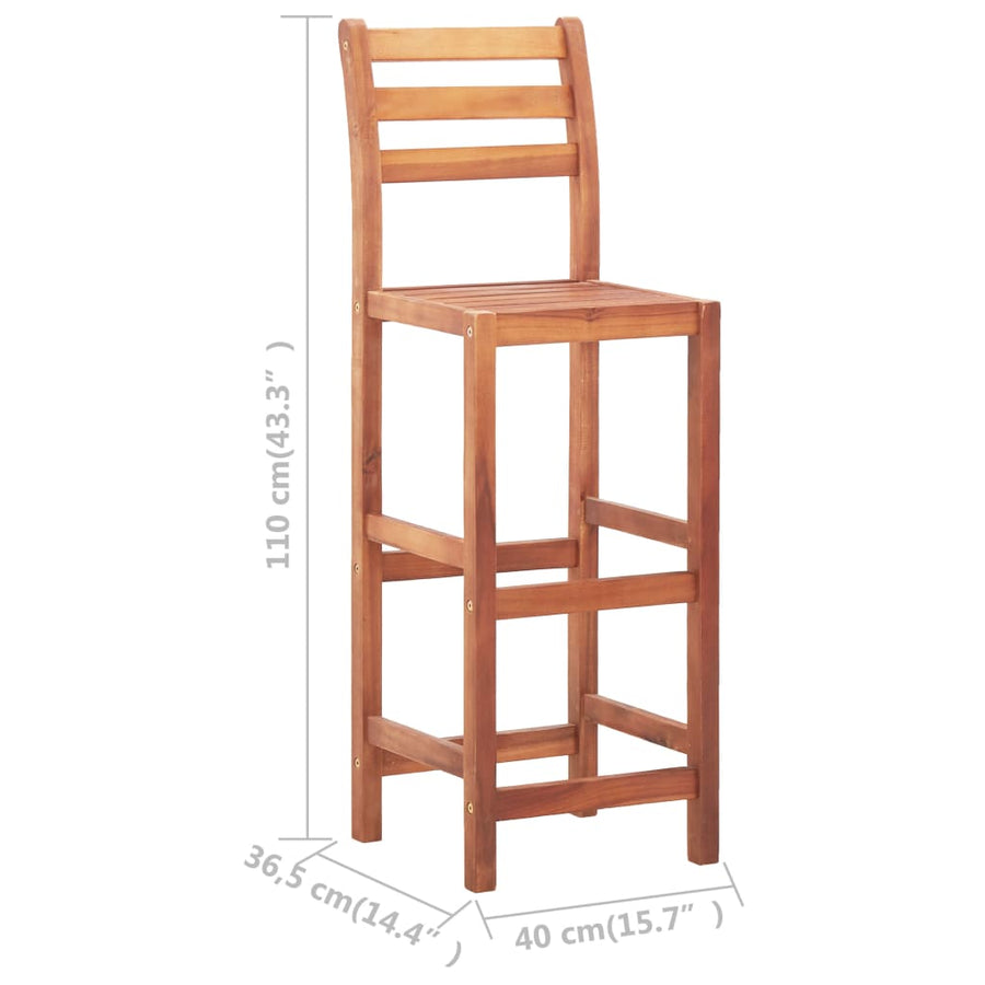 Barstoelen Massief Acaciahout 4 Bruin