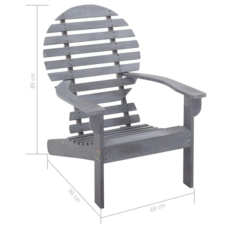 Stoel Adirondack Massief Acaciahout Grijs