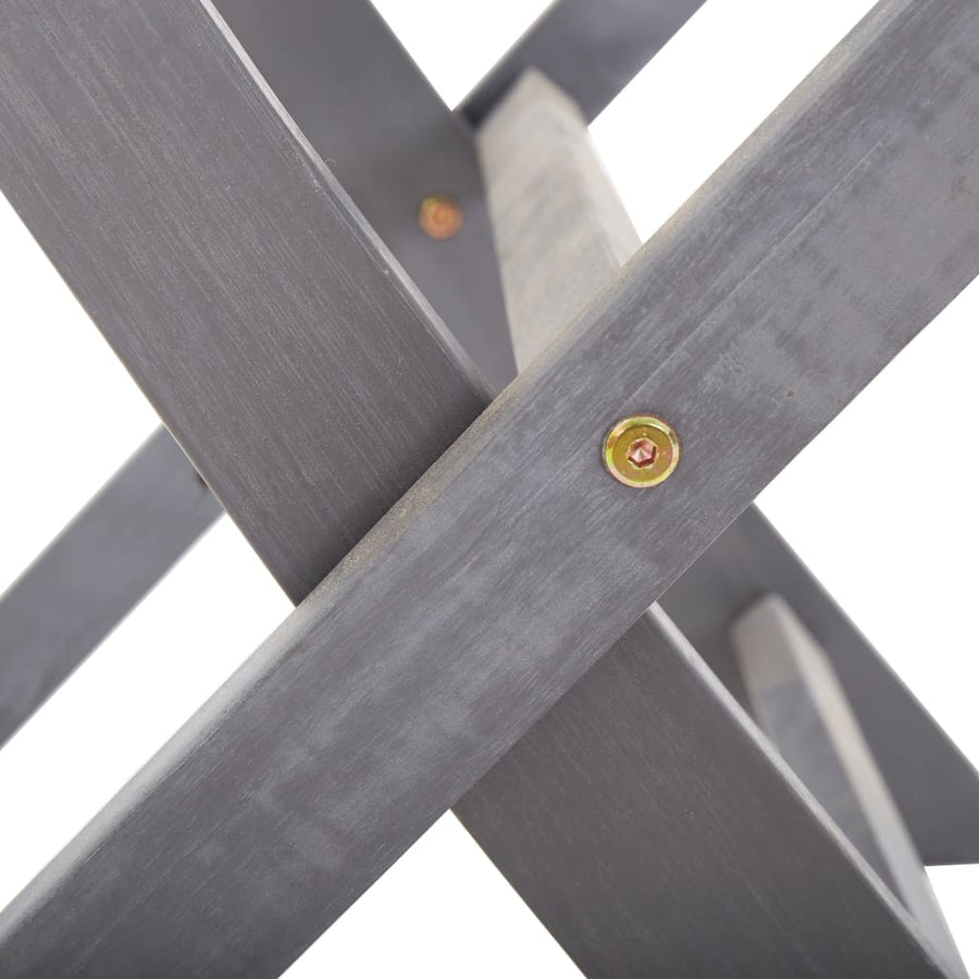 Tuinstoelen Inklapbaar Massief Acaciahout Grijs 2 Met armleuning