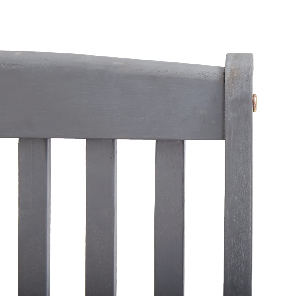 Tuinstoelen Inklapbaar Massief Acaciahout Grijs 2 Met armleuning