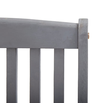 Tuinstoelen Inklapbaar Massief Acaciahout Grijs 2 Met armleuning