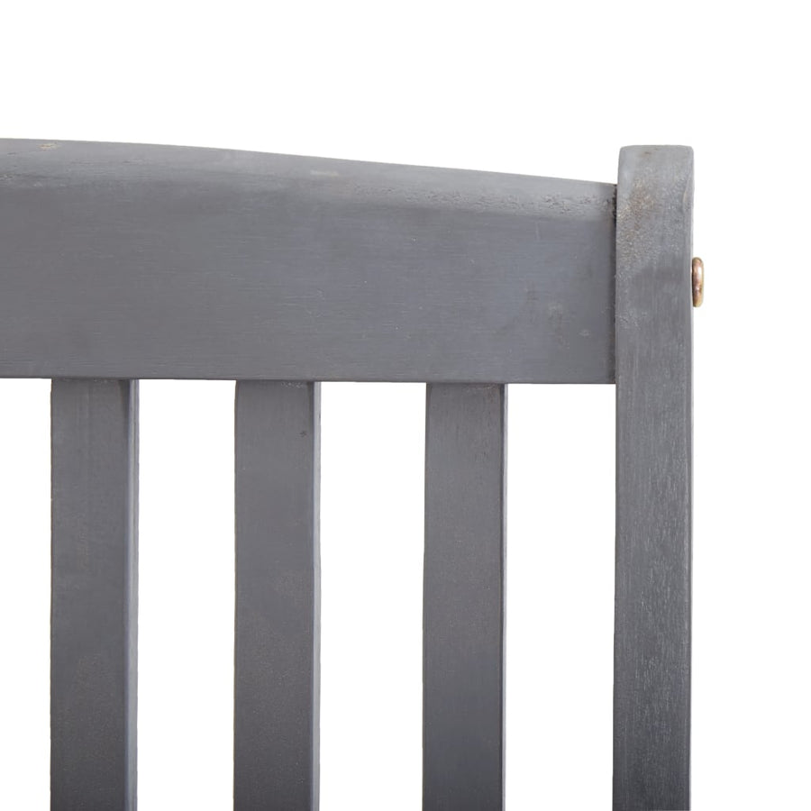 Tuinstoelen Inklapbaar Massief Acaciahout Grijs 2 Met armleuning