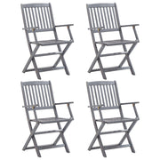 Folding garden chairs 4 pcs solid acacia wood