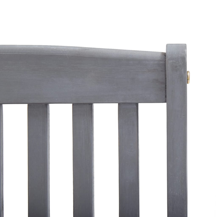 Tuinstoelen Inklapbaar Massief Acaciahout Grijs 4 Met armleuning