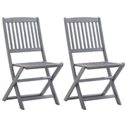 Folding garden chairs 2 pcs solid acacia wood