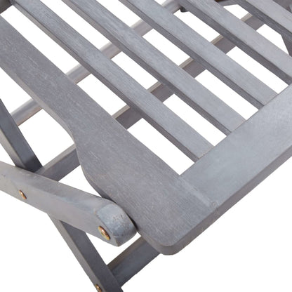 Tuinstoelen Inklapbaar Massief Acaciahout Grijs 2 Zonder armleuning