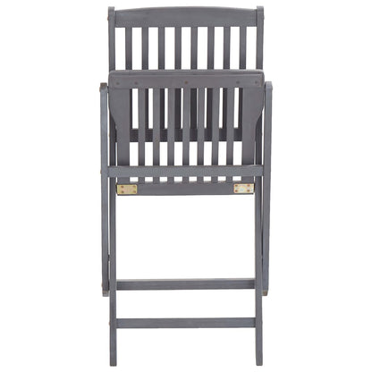 Tuinstoelen Inklapbaar Massief Acaciahout Grijs 2 Zonder armleuning