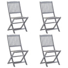 Folding Garden Chairs 4 pcs Solid Acacia Wood