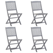 Tuinstoelen 4 st inklapbaar massief acaciahout greywash