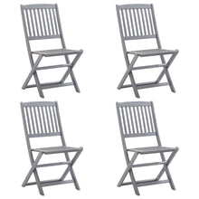 Tuinstoelen Inklapbaar Massief Acaciahout Grijs 4 Zonder armleuning