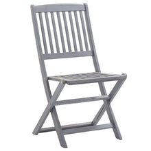 Tuinstoelen Inklapbaar Massief Acaciahout Grijs 4 Zonder armleuning