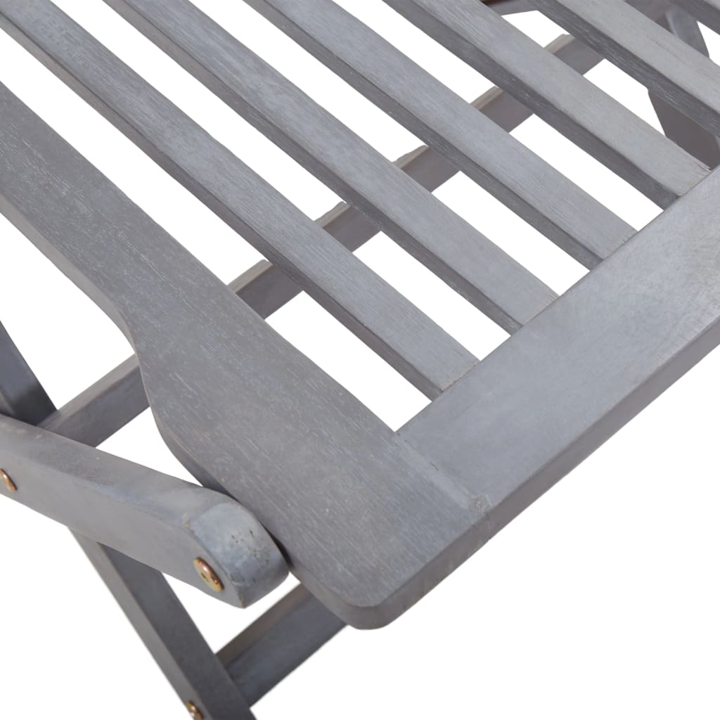 Tuinstoelen Inklapbaar Massief Acaciahout Grijs 4 Zonder armleuning