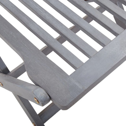Tuinstoelen Inklapbaar Massief Acaciahout Grijs 4 Zonder armleuning