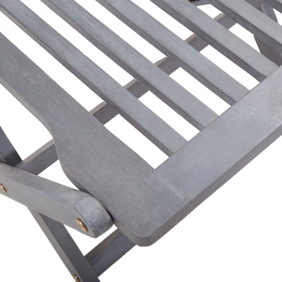 Tuinstoelen Inklapbaar Massief Acaciahout Grijs 4 Zonder armleuning