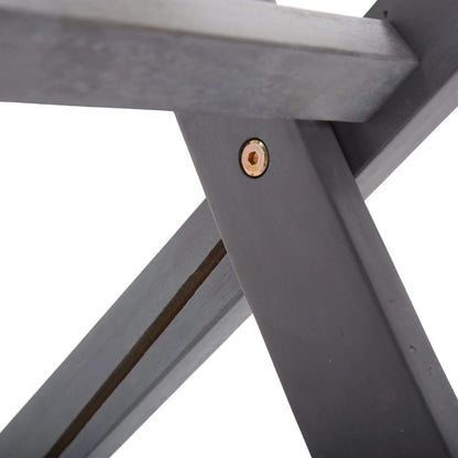 Tuinstoelen Inklapbaar Massief Acaciahout Grijs 4 Zonder armleuning