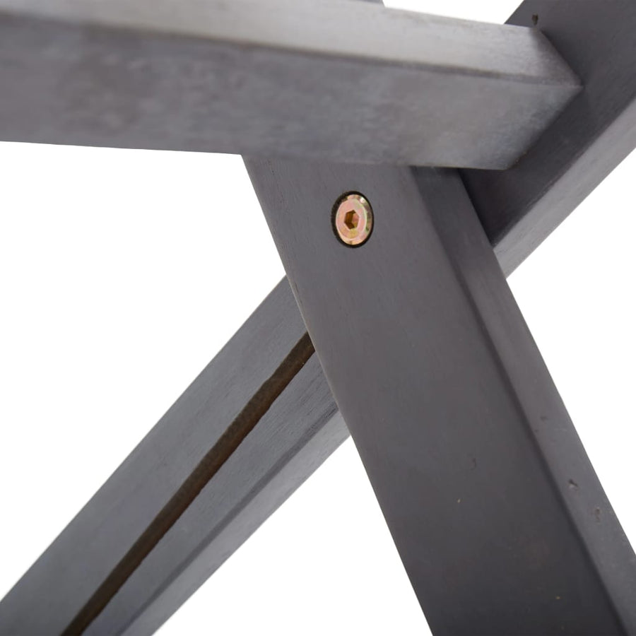 Tuinstoelen Inklapbaar Massief Acaciahout Grijs 4 Zonder armleuning