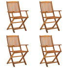 Folding garden chairs 4 pcs solid acacia wood