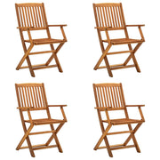 Folding garden chairs 4 pcs solid acacia wood
