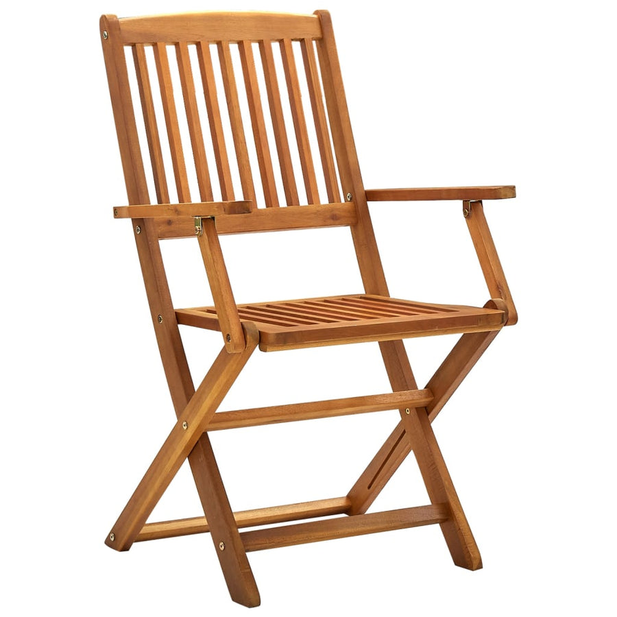 Tuinstoelen Inklapbaar Massief Acaciahout Bruin 4 Met armleuning