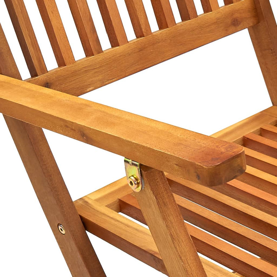 Tuinstoelen Inklapbaar Massief Acaciahout Bruin 4 Met armleuning