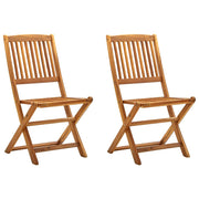 Folding garden chairs 2 pcs solid acacia wood