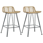 Barstoelen 2 stuks polyrattan naturel 46x48x79 cm