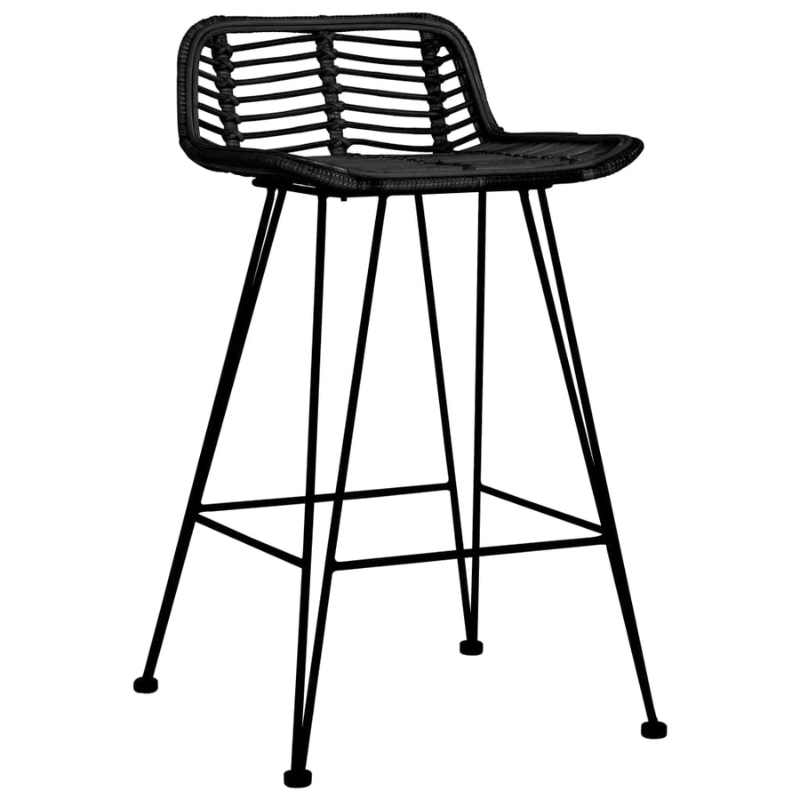 Barstoelen Rattan Zwart