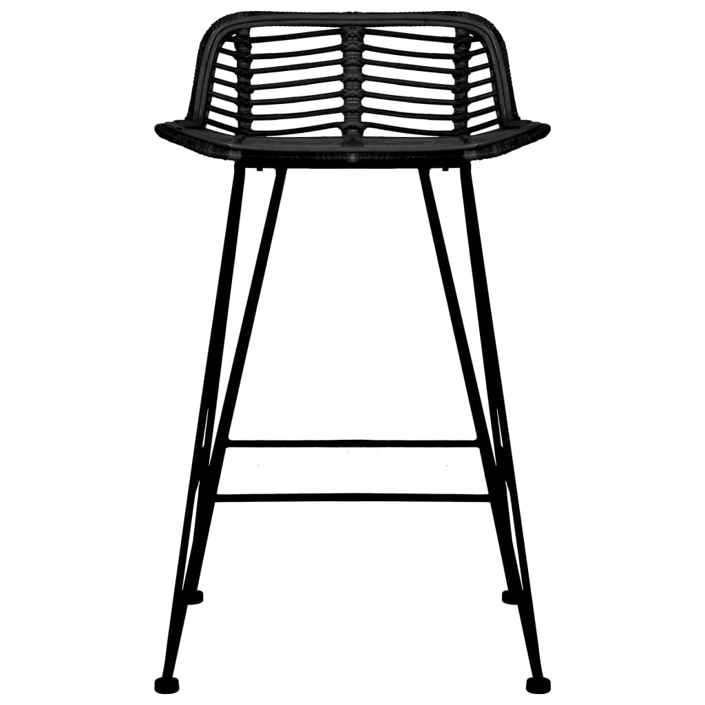 Barstoelen Rattan Zwart