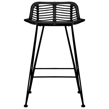 Barstoelen Rattan Zwart