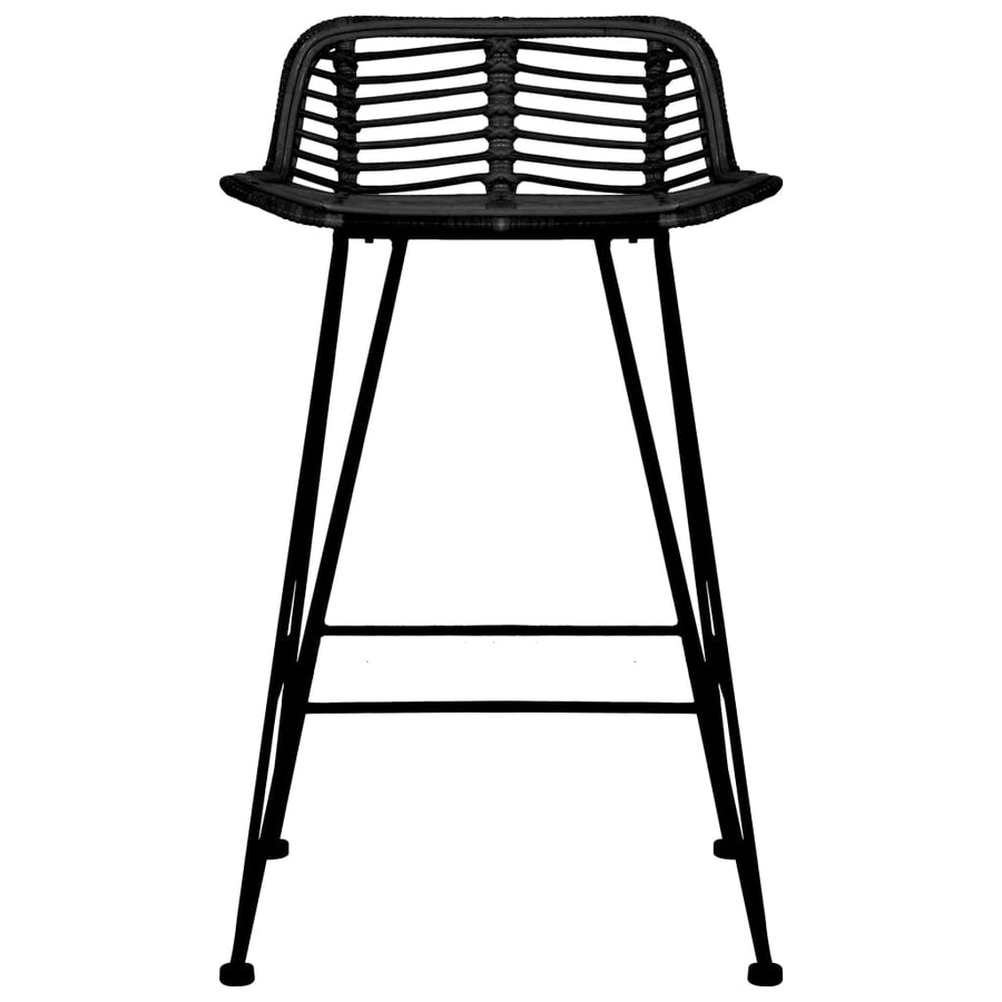 Barstoelen Rattan Zwart