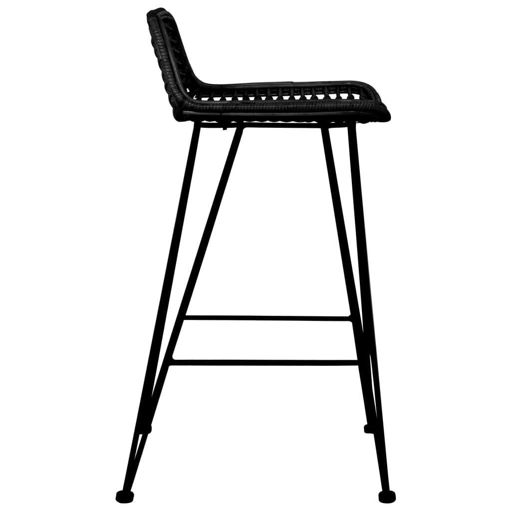 Barstoelen Rattan Zwart