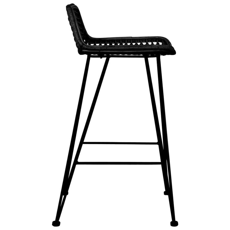Barstoelen Rattan Zwart