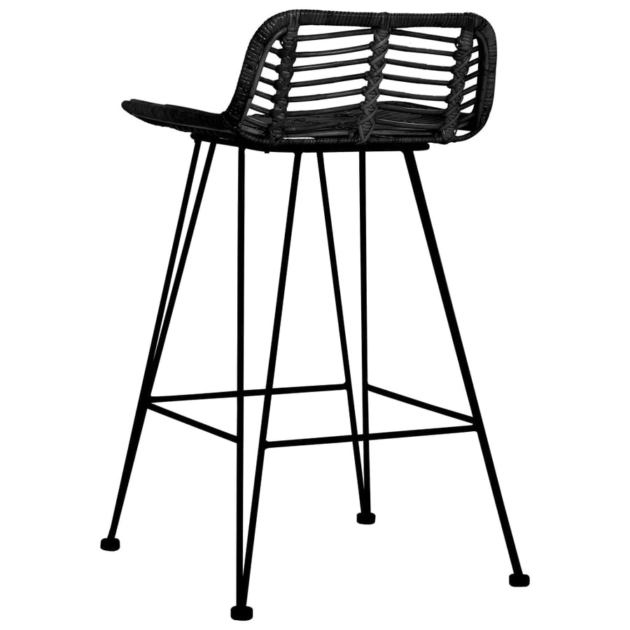 Barstoelen Rattan Zwart