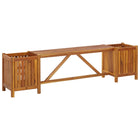 Tuinbank met bloembakken 150x30x40 cm acaciahout