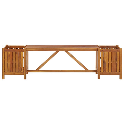 Tuinbank Met 2 Bloembakken Massief Acaciahout 150 x 30 x 40 cm Bruin