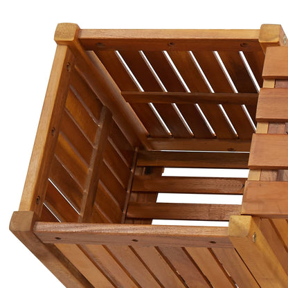 Tuinbank Met 2 Bloembakken Massief Acaciahout 150 x 30 x 40 cm Bruin
