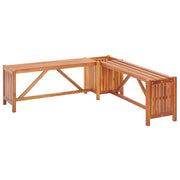 Tuinhoekbank met plantenbak 117x117x40 cm acaciahout