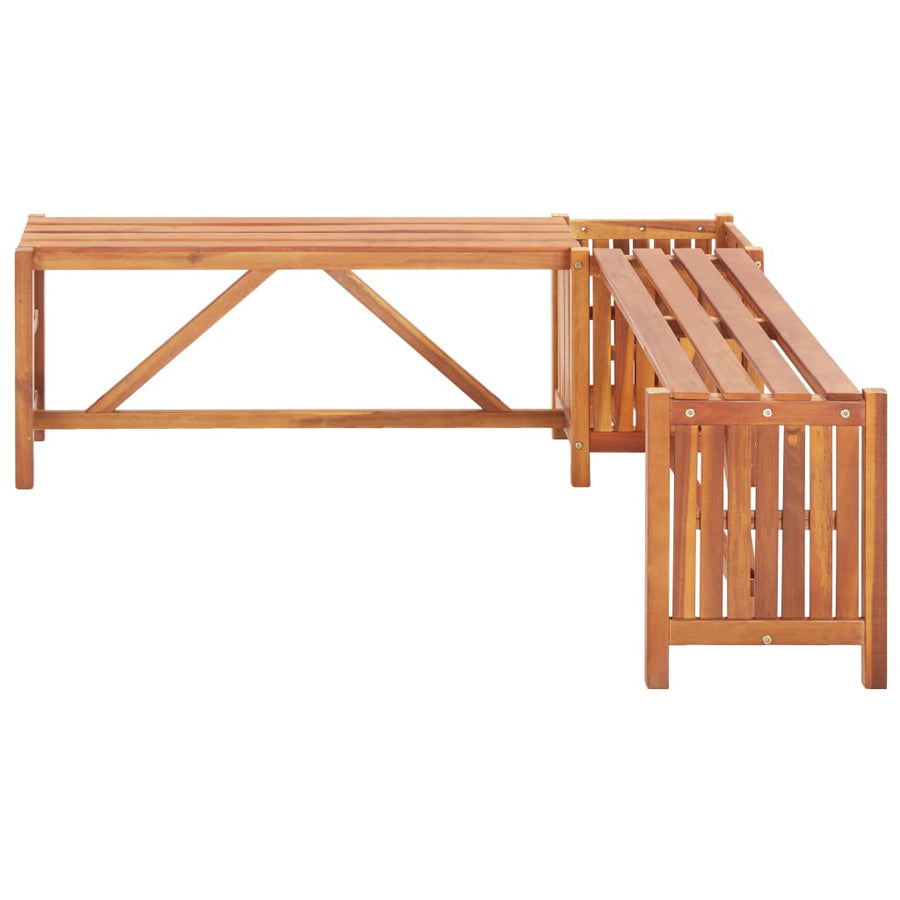 Tuinhoekbank Met Plantenbak Massief Acaciahout 117 x 117 x 40 cm Bruin
