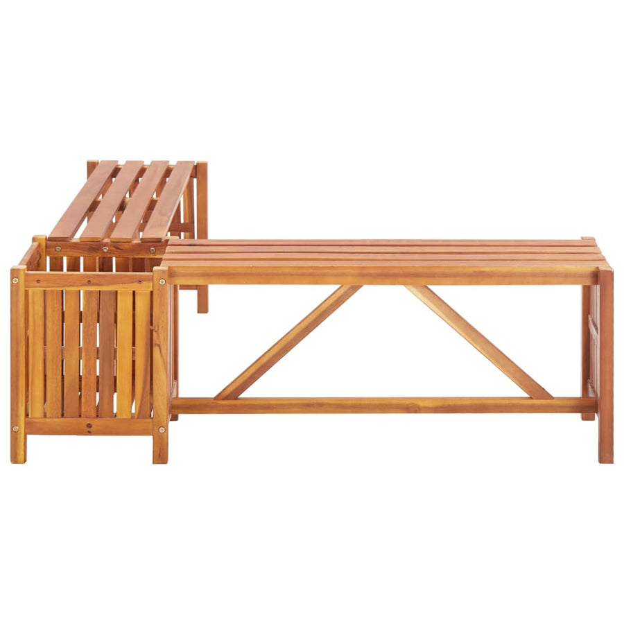 Tuinhoekbank Met Plantenbak Massief Acaciahout 117 x 117 x 40 cm Bruin