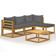 Loungeset 5-delig massief acaciahout