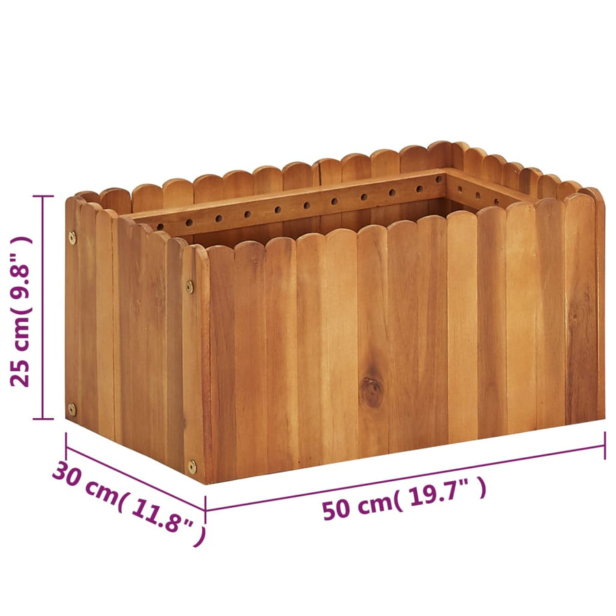 Plantenbak Verhoogd Massief Acaciahout 50 x 30 x 25 cm