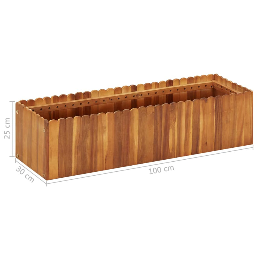 Plantenbak Verhoogd Massief Acaciahout 100 x 30 x 25 cm