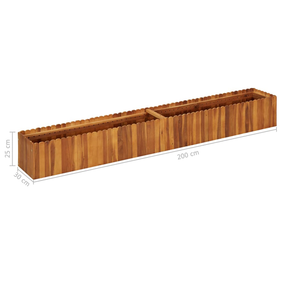 Plantenbak Verhoogd Massief Acaciahout 200 x 30 x 25 cm