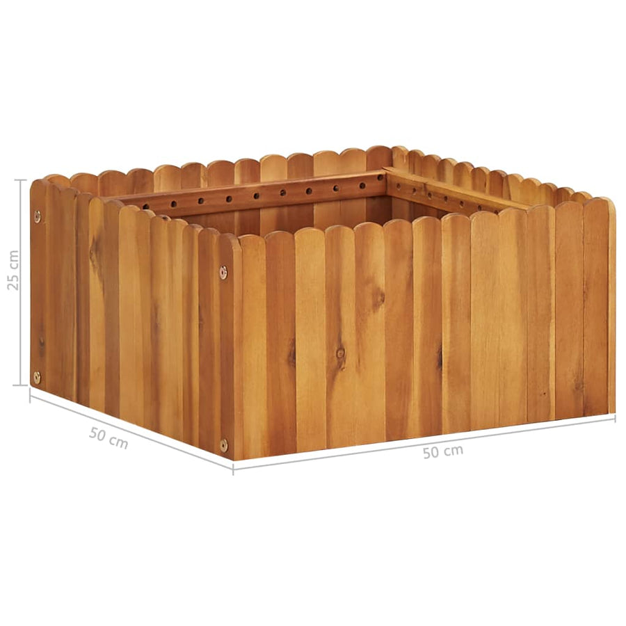 Plantenbak Verhoogd Massief Acaciahout 50 x 50 x 25 cm
