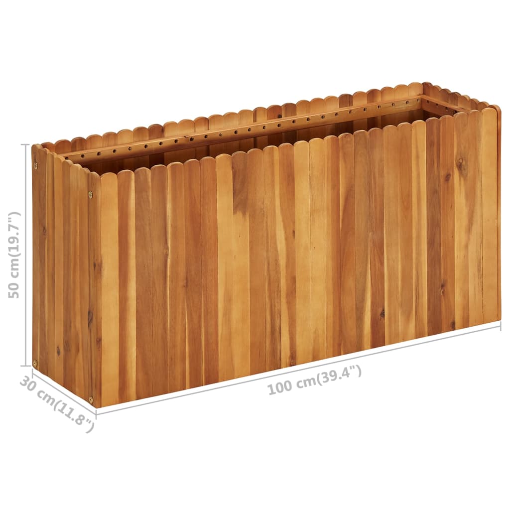 Plantenbak verhoogd 100x30x50 cm massief acaciahout