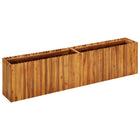 Raised planter 200x30x50 cm solid acacia wood